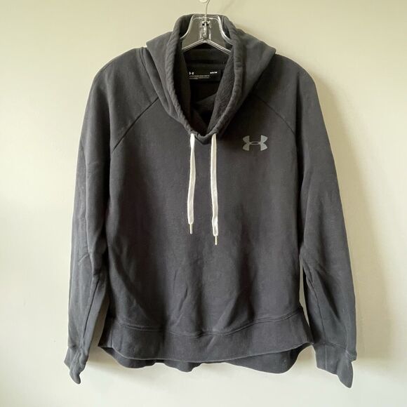 Under Armour Loose Fit Cowl Neck Sweatshirt Women's Medium Black Style 1316164 - Picture 2 of 8
